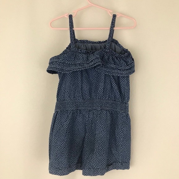 Girl’s Genuine Kids Denim Polka Dots Romper Size 4T - Picture 5 of 5